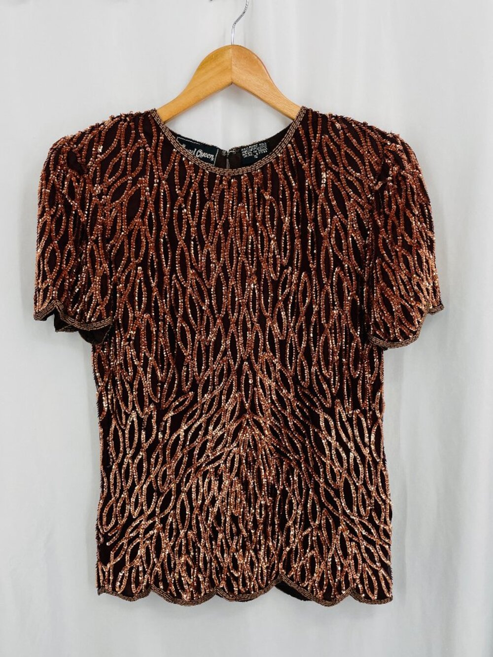 Vintage 1980s Jewel Queen by Angelique Short Sleeve Blouse